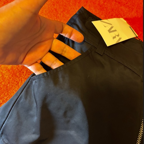 Zara black wide leg high waist skort skirt pant NWT - Picture 7 of 11